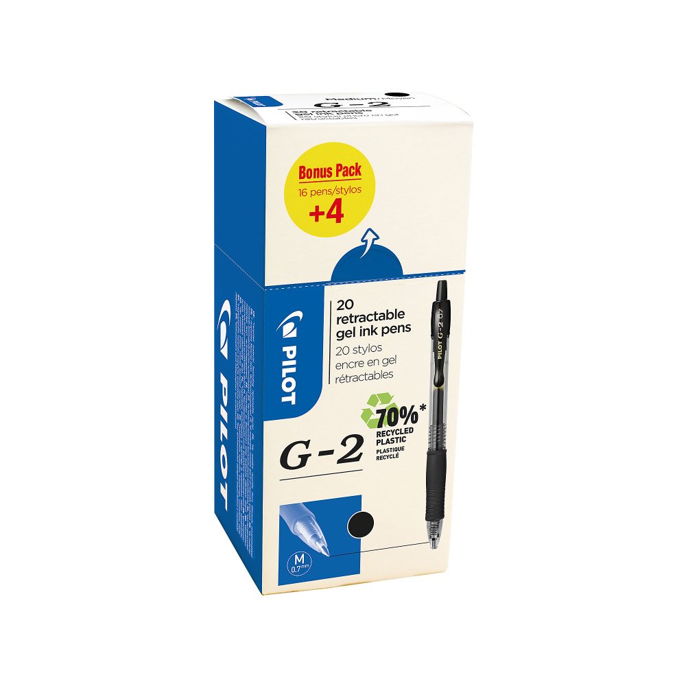Pilot G2 Gelschreiber 0.4 mm Schwarz 20 Stück