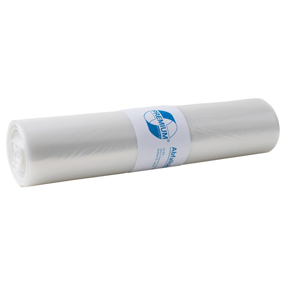 DEISS LDPE Premium Mittlere Belastung Müllsäcke 70 L Transparent PE (Polyethylen) 40 Mikron 25 Stück