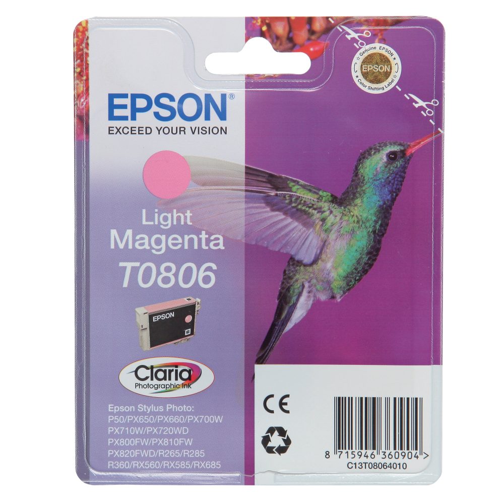 Epson T0806 Original Tintenpatrone C13T080640 Hell Magenta