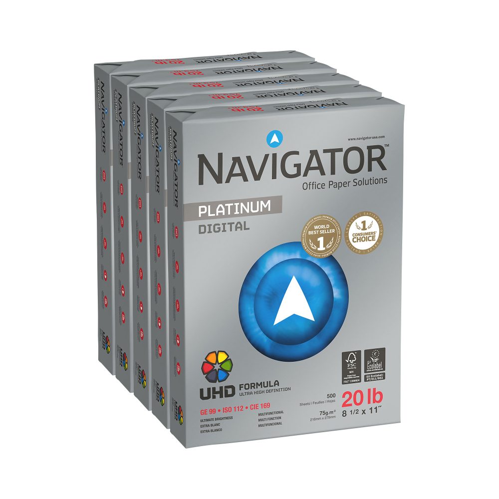 Navigator Multifunktionspapier Druckerpapier 75 g/m² Glatt Weiß 5 Pack à 500 Blatt