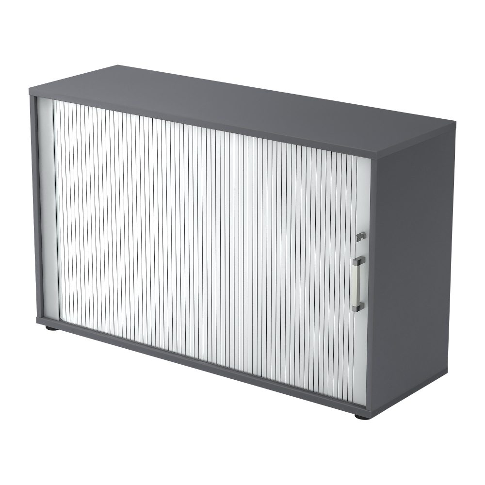 Hammerbacher Aktenschrank 2FH CE Grau Holz, Metall 1.200 x 400 x 748 mm
