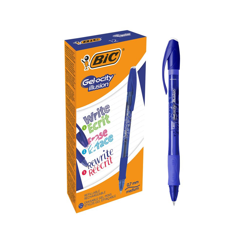 BIC Gel-ocity Illusion Gel-Tintenroller 0.4 mm Blau 12 Stück