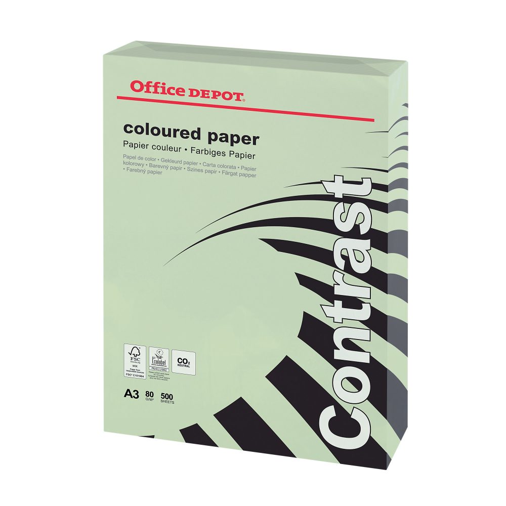 Office Depot Farbiges Kopier-/ Druckerpapier DIN A3 80 g/m² Grün 500 Blatt