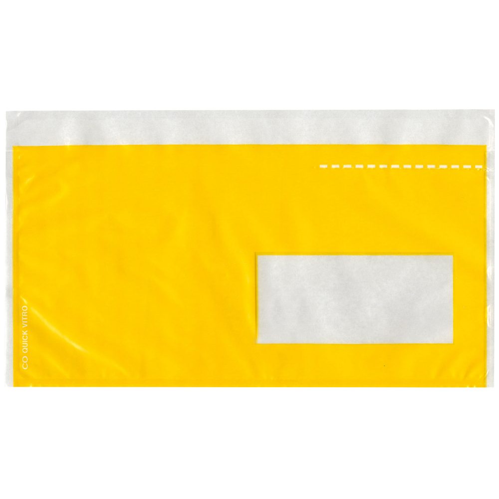 Elco Dokumententaschen mit Fenster C5/6 24,5 x 12 cm Gelb 250 Stück