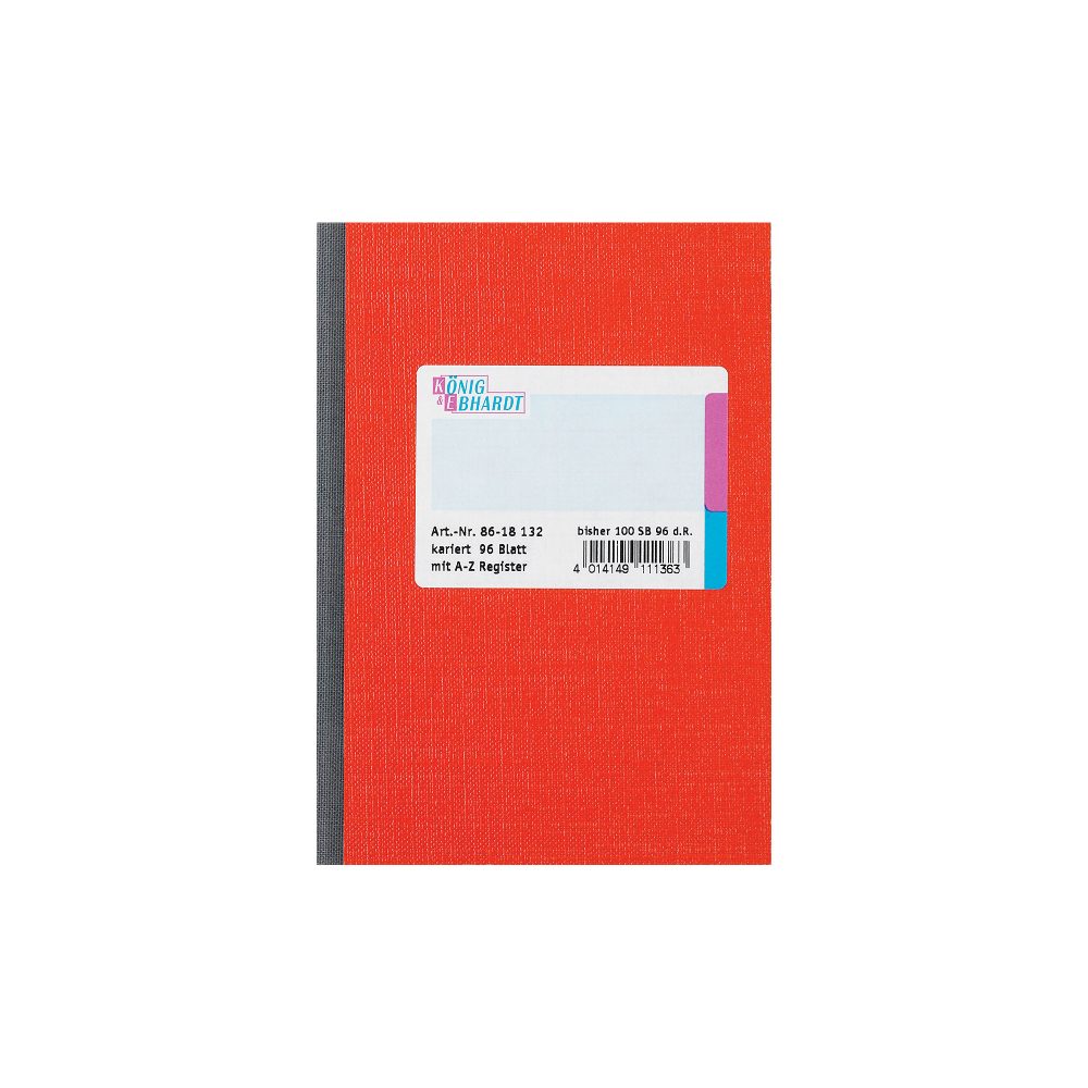 König & Ebhardt Registerbuch DIN A6 Kariert 70 g/m² Rot 96 Blatt