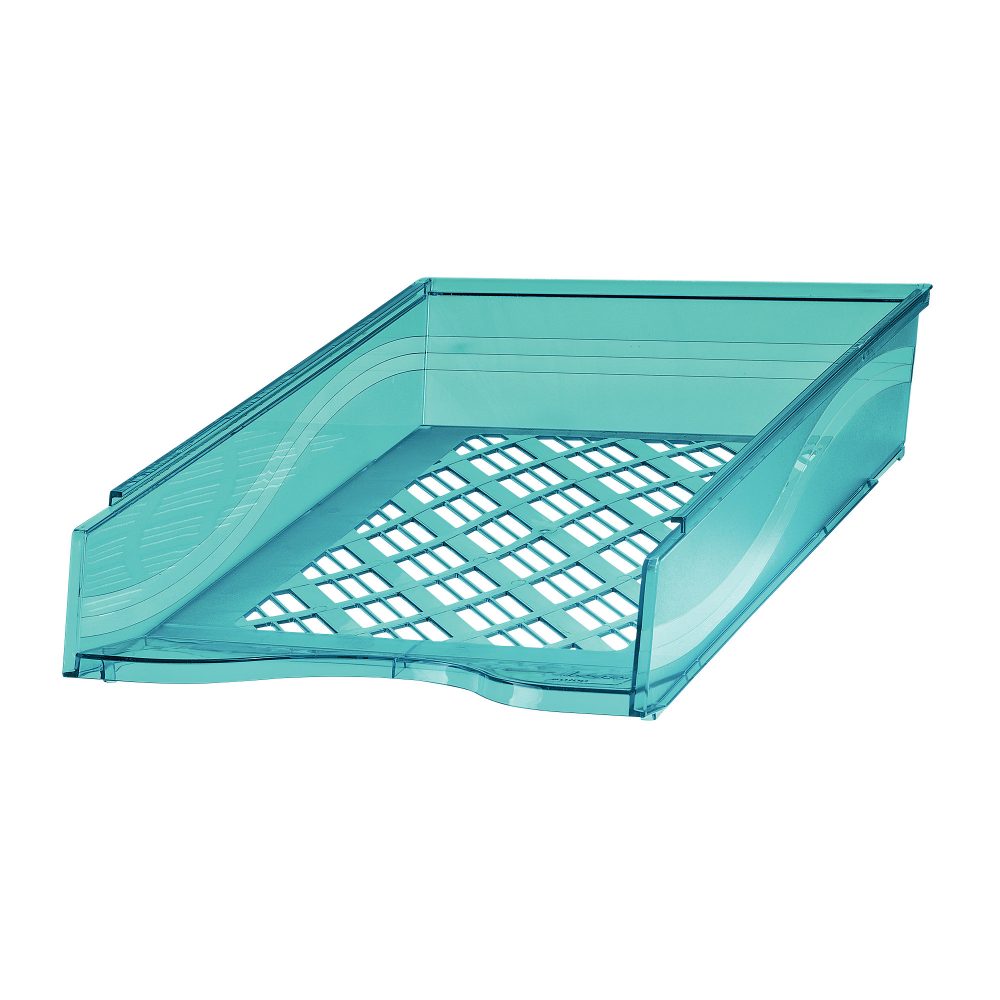 Bene Briefablage 60100 DIN A4 Polystyrol Transparent Blau 25,5 x 37 x 6,5 cm