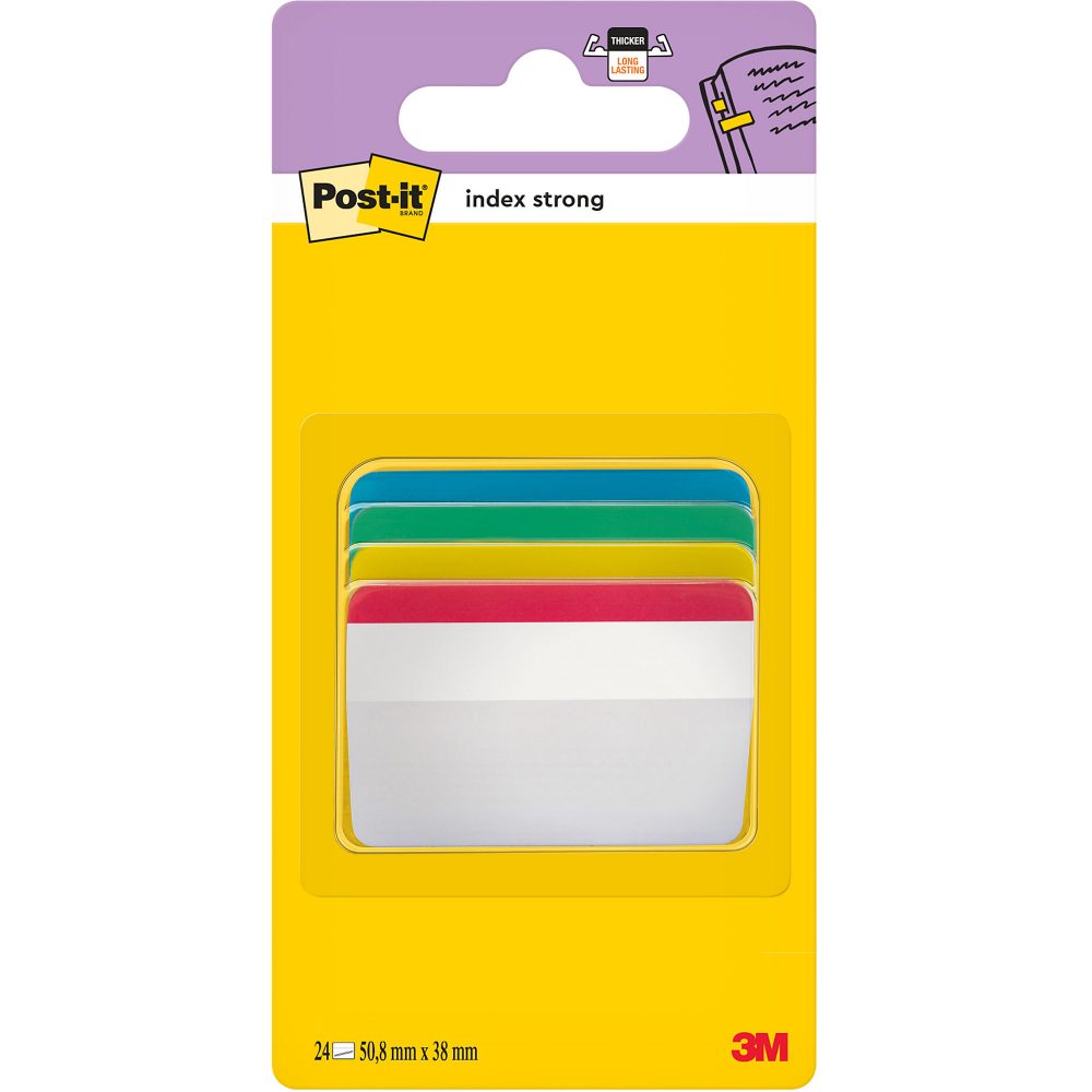 Post-it Index Strong Haftmarker 50,8 x 38 mm Farbig sortiert 6 x 4 Pack