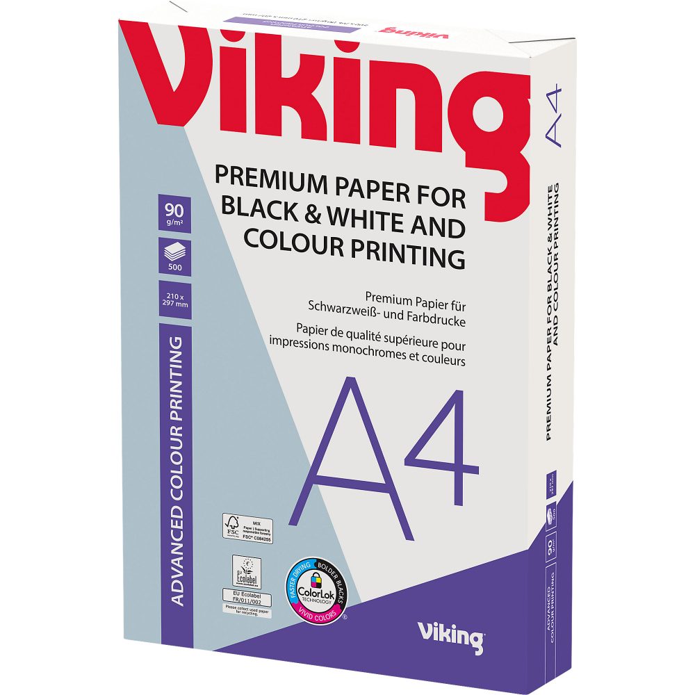 Viking DIN A4 Druckerpapier 90 g/m² Glatt Weiß 500 Blatt