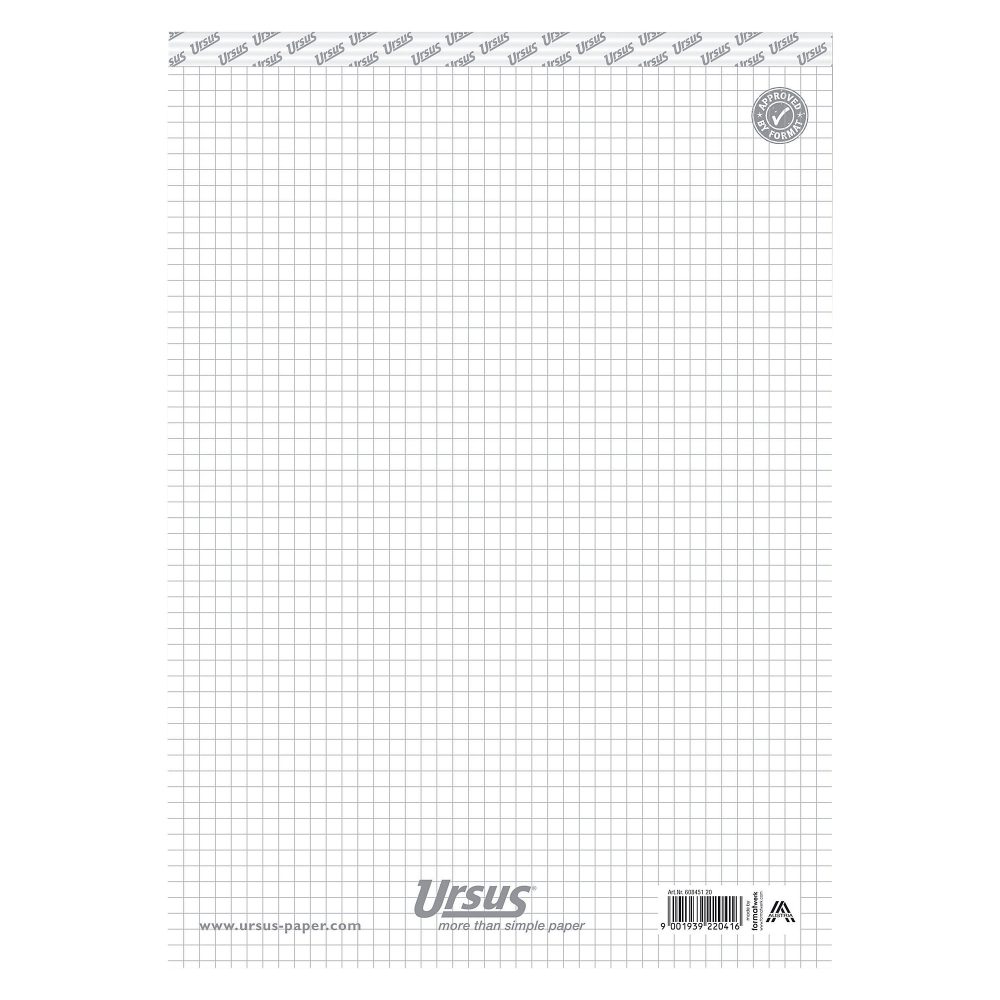Ursus Style Notizblock DIN A4 Kariert Geheftet Papier Weiß Perforiert 100 Seiten Pack 10