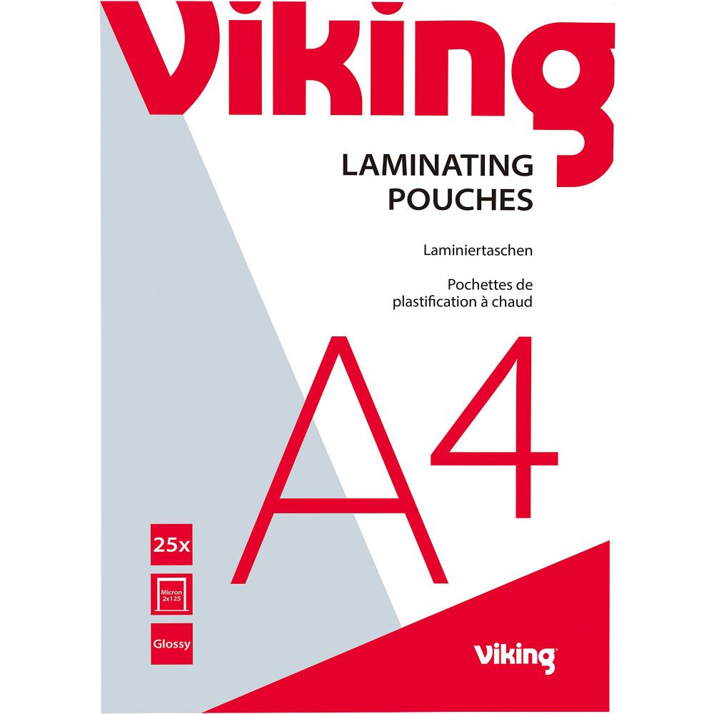 Office Depot Laminierfolien A4 Glänzend 125 Mikron (2 x 125) Transparent 25 Stück
