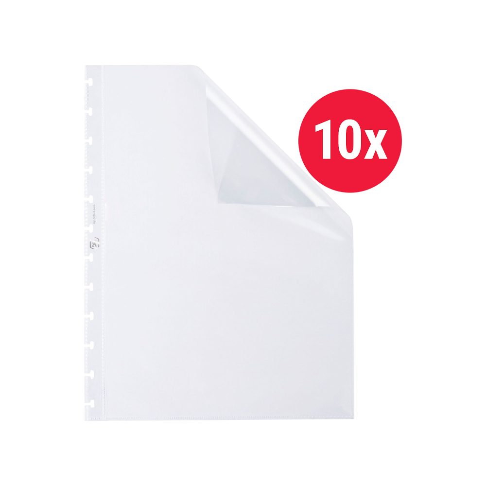 OXFORD Prospekthüllen Vario-zipp A4 Transparent PP (Polypropylen) 23 x 30,5 cm 10 Stück
