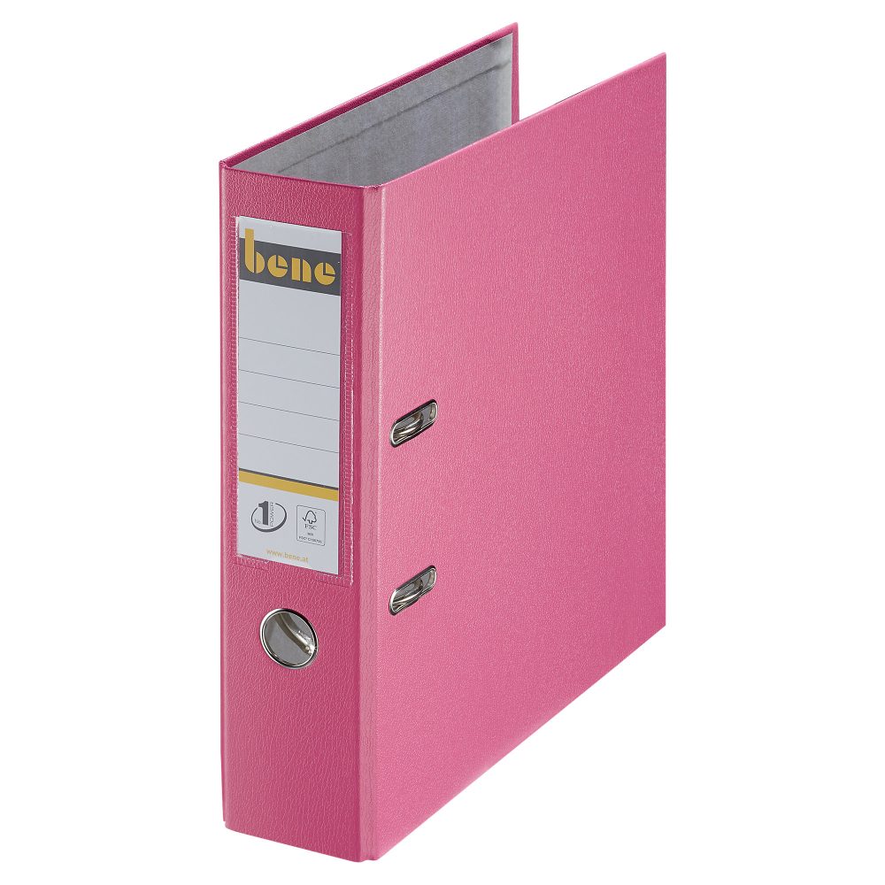 Bene No.1 Power Ordner A4 80 mm Rosa 2 Ringe 291400 PP (Polypropylen) Glatt Hochformat