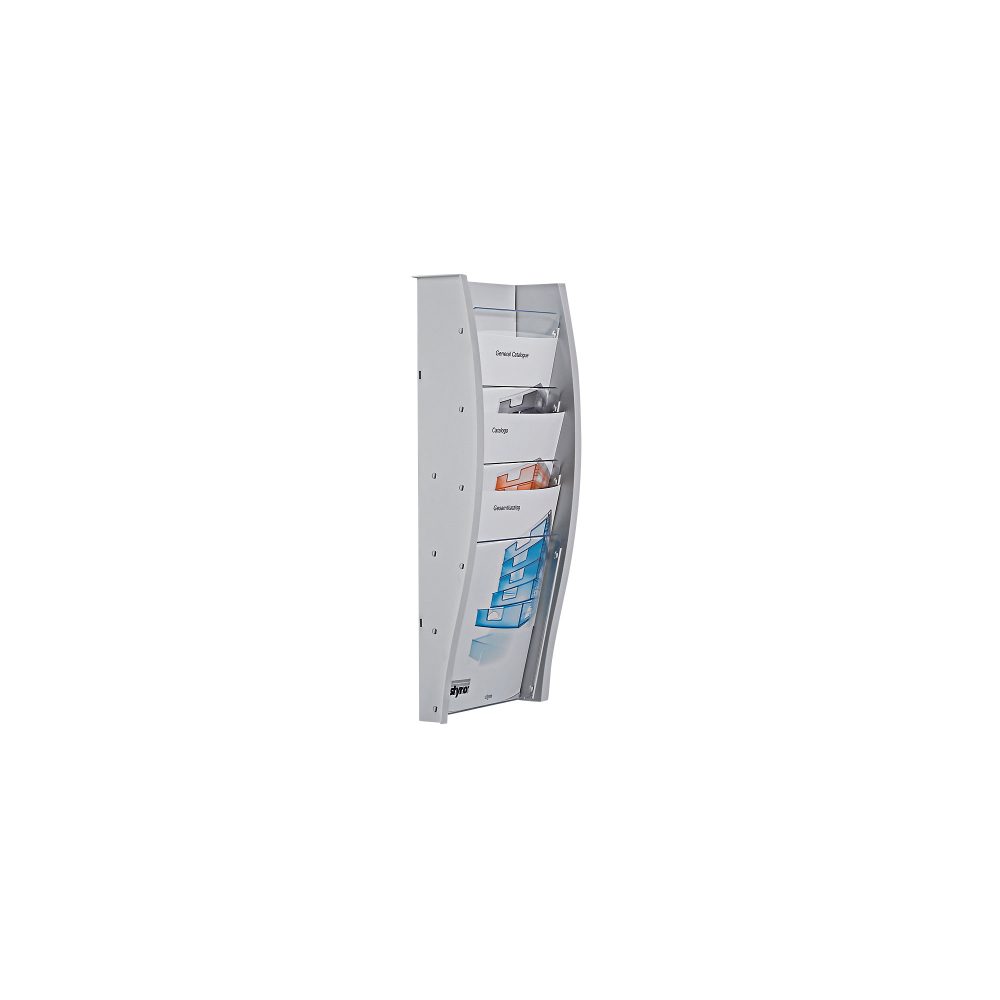 STYRO Wandprospekthalter A4 128-340.0280 grau 4 F&auml;cher