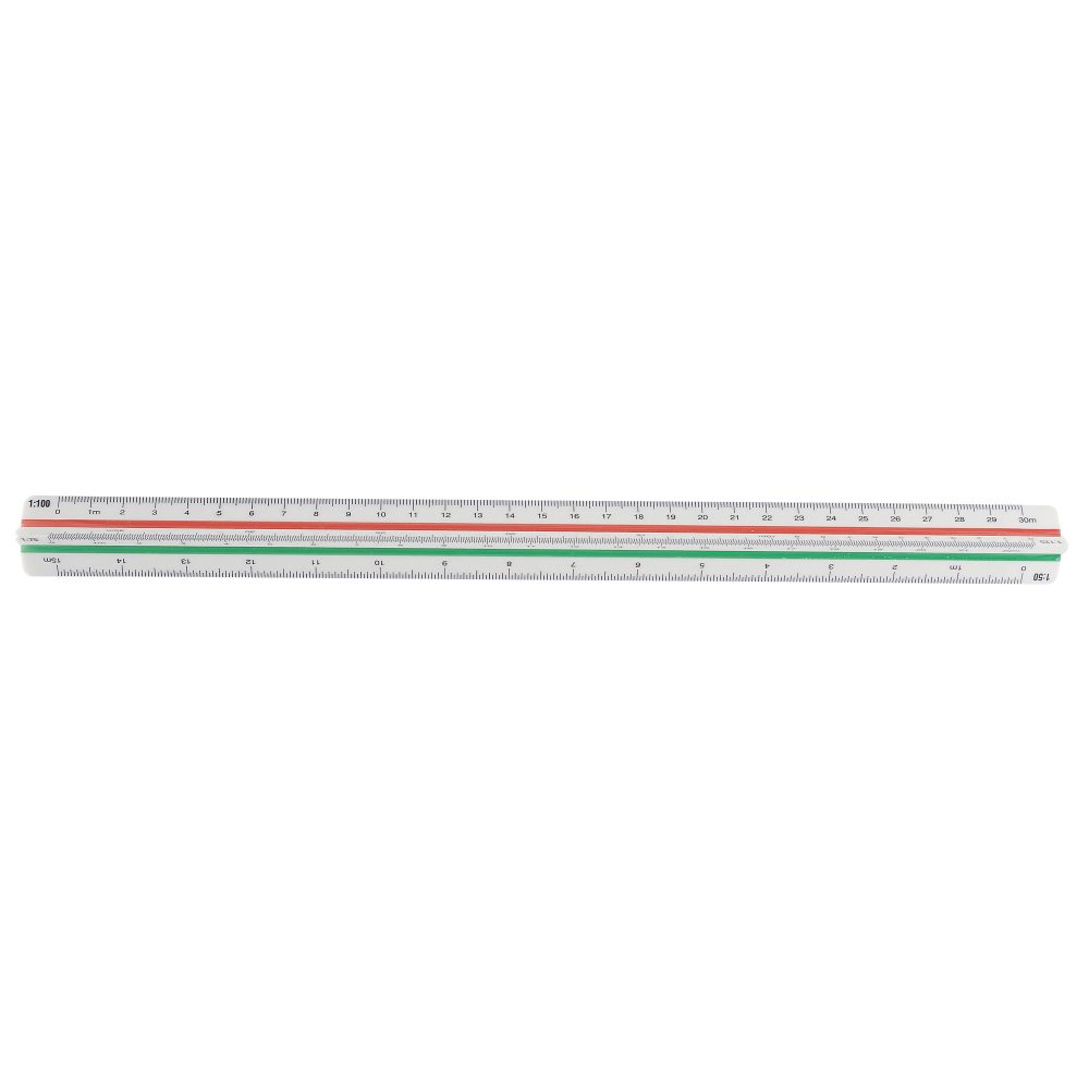 Office Depot Dreieckskala Lineal Kunststoff 30 cm  1:100, 1:200, 1:250, 1:300, 1:400, 1:500