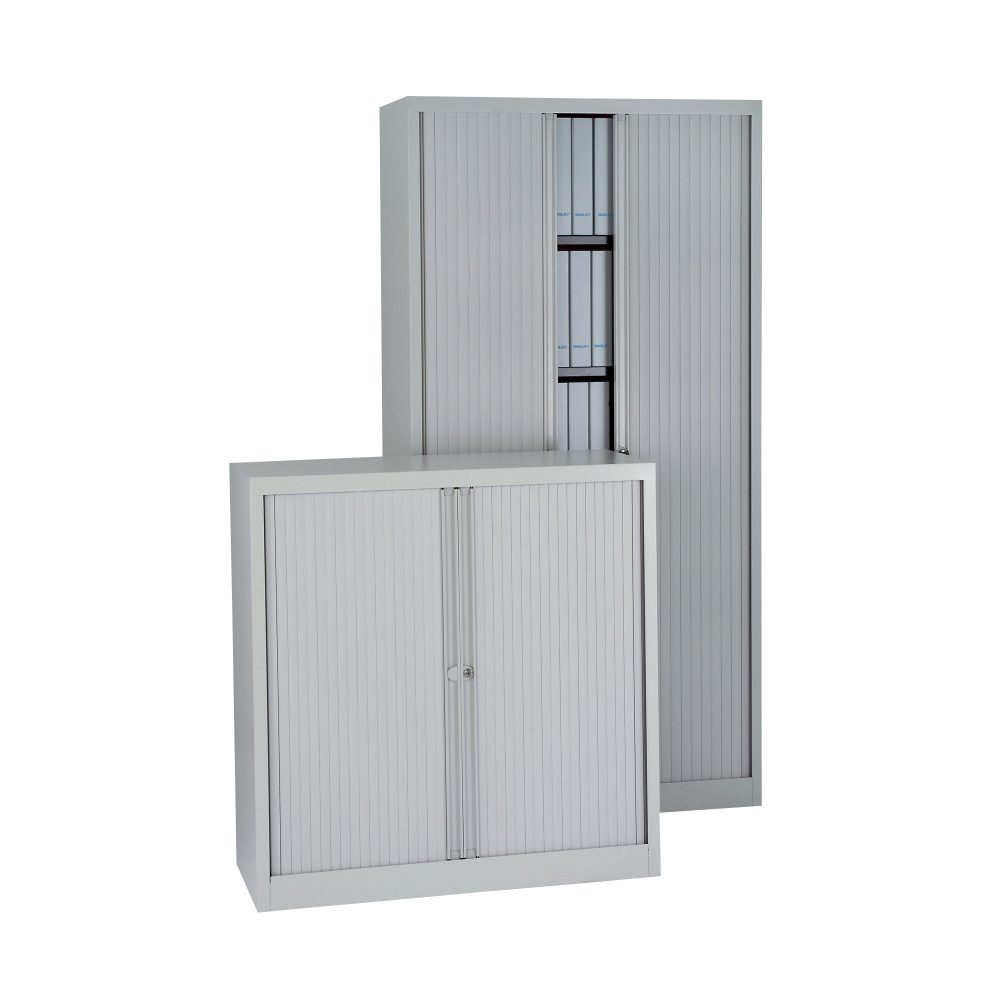 Bisley Rollladenschrank Euro 4 Fachböden Silber 1.200 x 430 x 1.980 mm