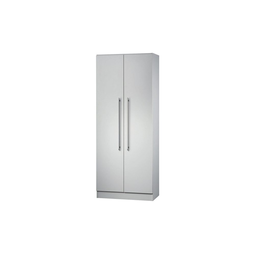Hammerbacher Flügeltürenschrank Matrix 4 Einlegeböden Lichtgrau 800 x 420 x 2.004 mm