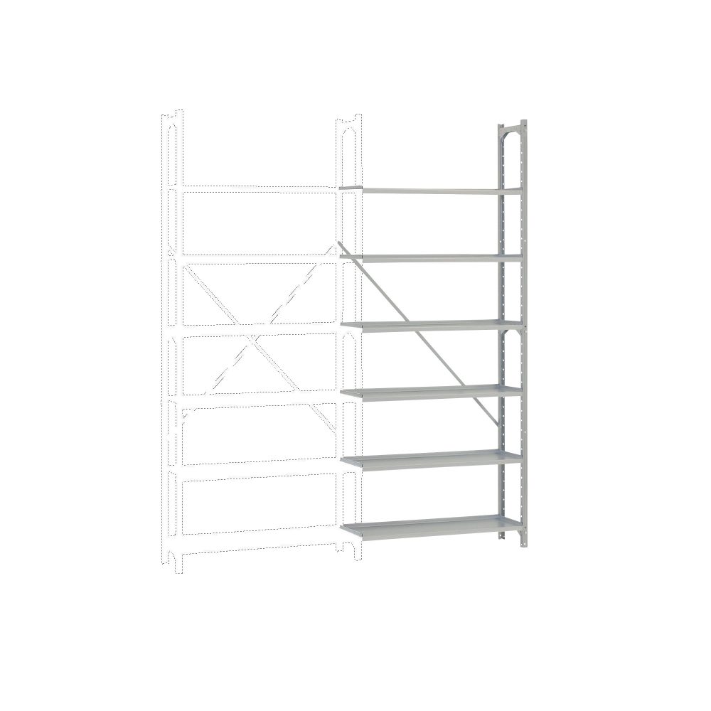 Manuflex Regalsystem 6 Silber 930 x 300 x 2.250 mm