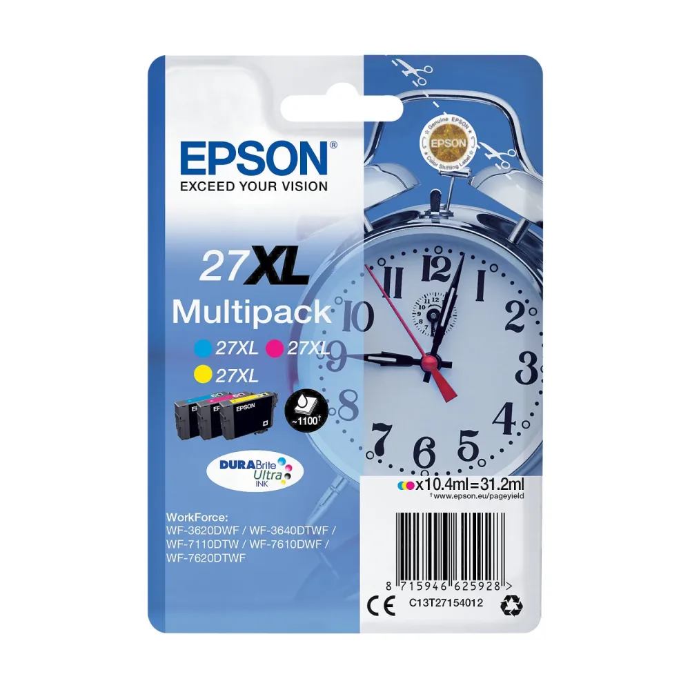 EPSON Multipack Tinte XL CMY T271540 WF 3620/7620 1100 Seiten
