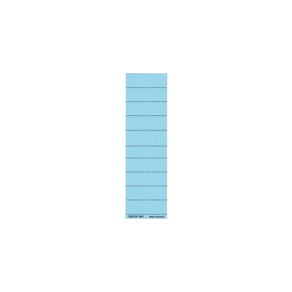 Leitz ALPHA Beschriftungsschilder 1901 Für Vollsichtreiter 6114 4-zeilig beschriftbar Blau Karton 6 x 21,5 cm 100 Stück