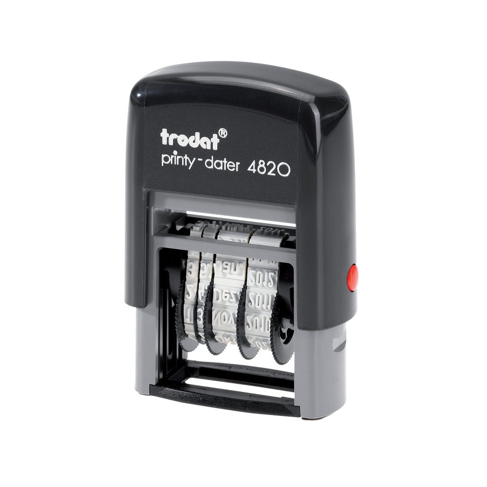 Trodat 4820 Datumstempel Schwarz, Grau 7 x 3,1 x 9,9 cm