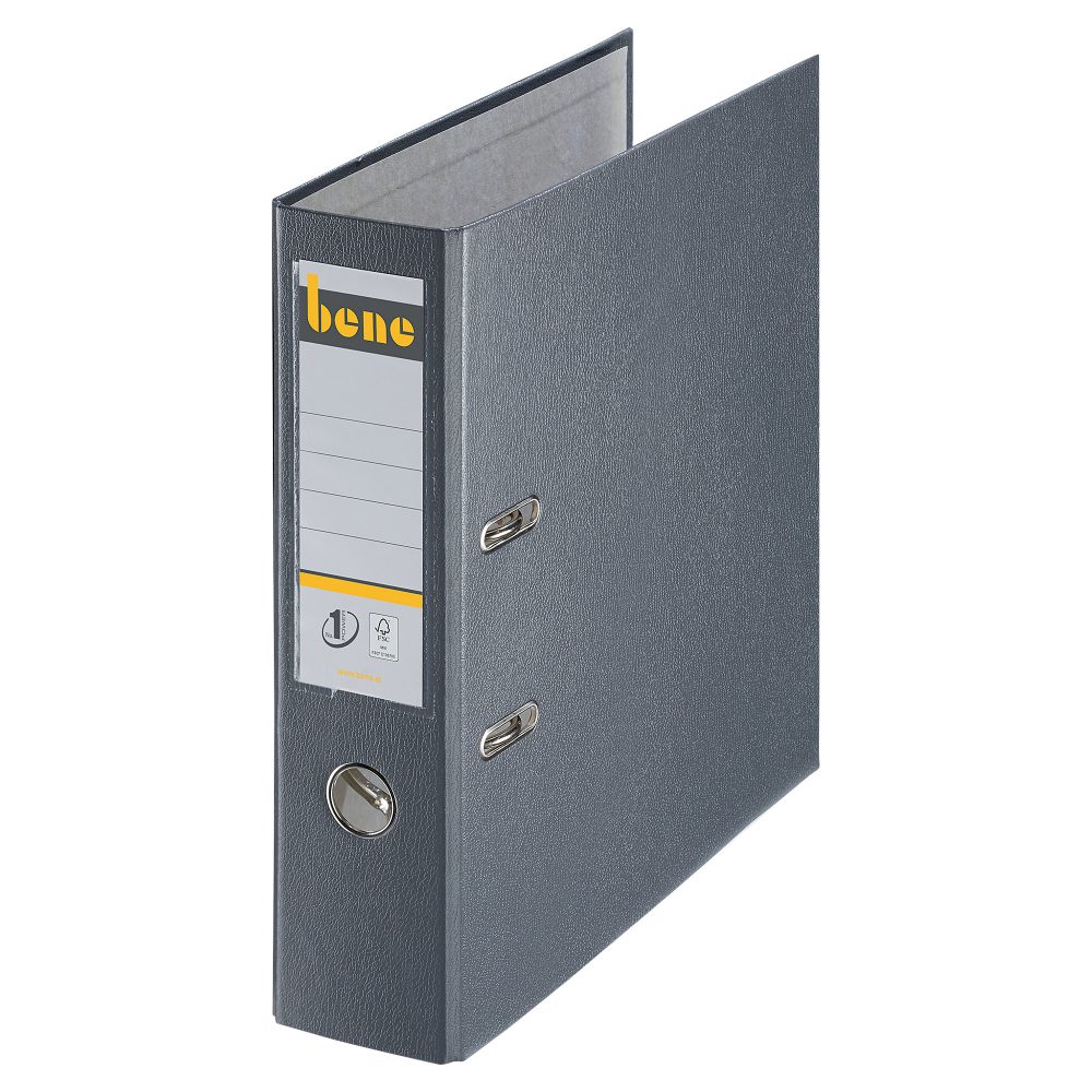 Bene No.1 Power Ordner A4 80 mm Schiefer 2 Ringe 291400 PP (Polypropylen) Glatt Hochformat