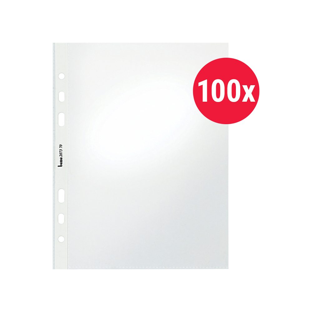 Bene ClearView Prospekthüllen DIN A5 Glasklar Transparent 60 Mikron PP (Polypropylen) Öffnung Oben 6 Löcher 100 Stück