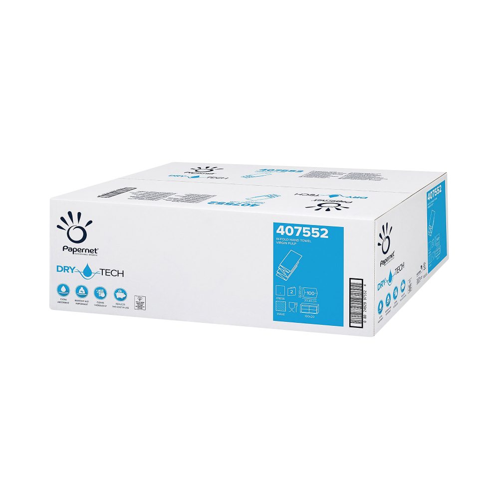 Papernet DryTech Falthandtücher M-falz Weiss 2-lagig 407552 20 Stück à 100 Blatt