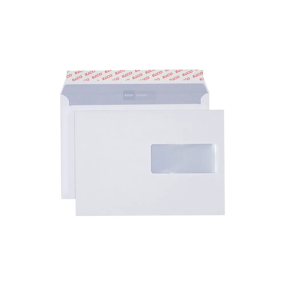 Elco Classic Briefumschläge Mit Fenster C5 229 (B) x 162 (H) mm Abziehstreifen Weiss 100 g/m² 500 Stück