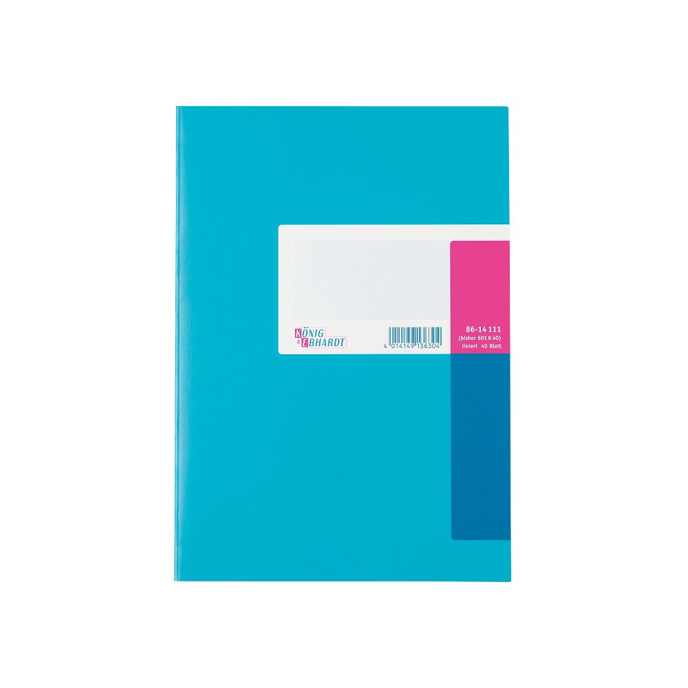 König & Ebhardt A4 Fallgebunden Blau Pappe Cover Notizbuch Liniert 40 Blatt
