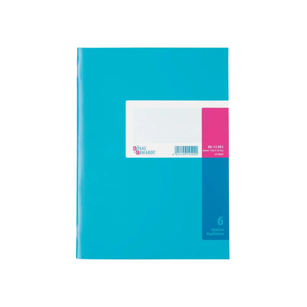 König & Ebhardt Spaltenbuch DIN A4 Kariert 80 g/m² Blau 40 Blatt