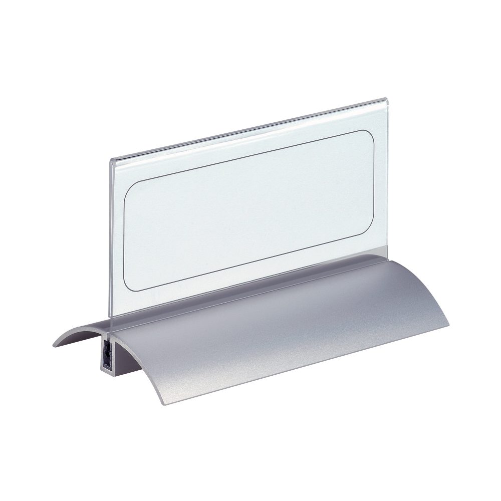 DURABLE Tischnamensschild 8201 Transparent, Silber Acryl, Aluminium 15 x 6,1 cm 2 Stück
