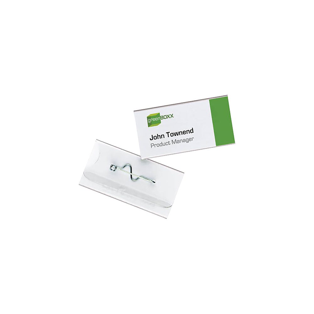 DURABLE Namensschild mit Wellennadel 8006/19 transp.,PVC, 60x30mm 100 Stk.