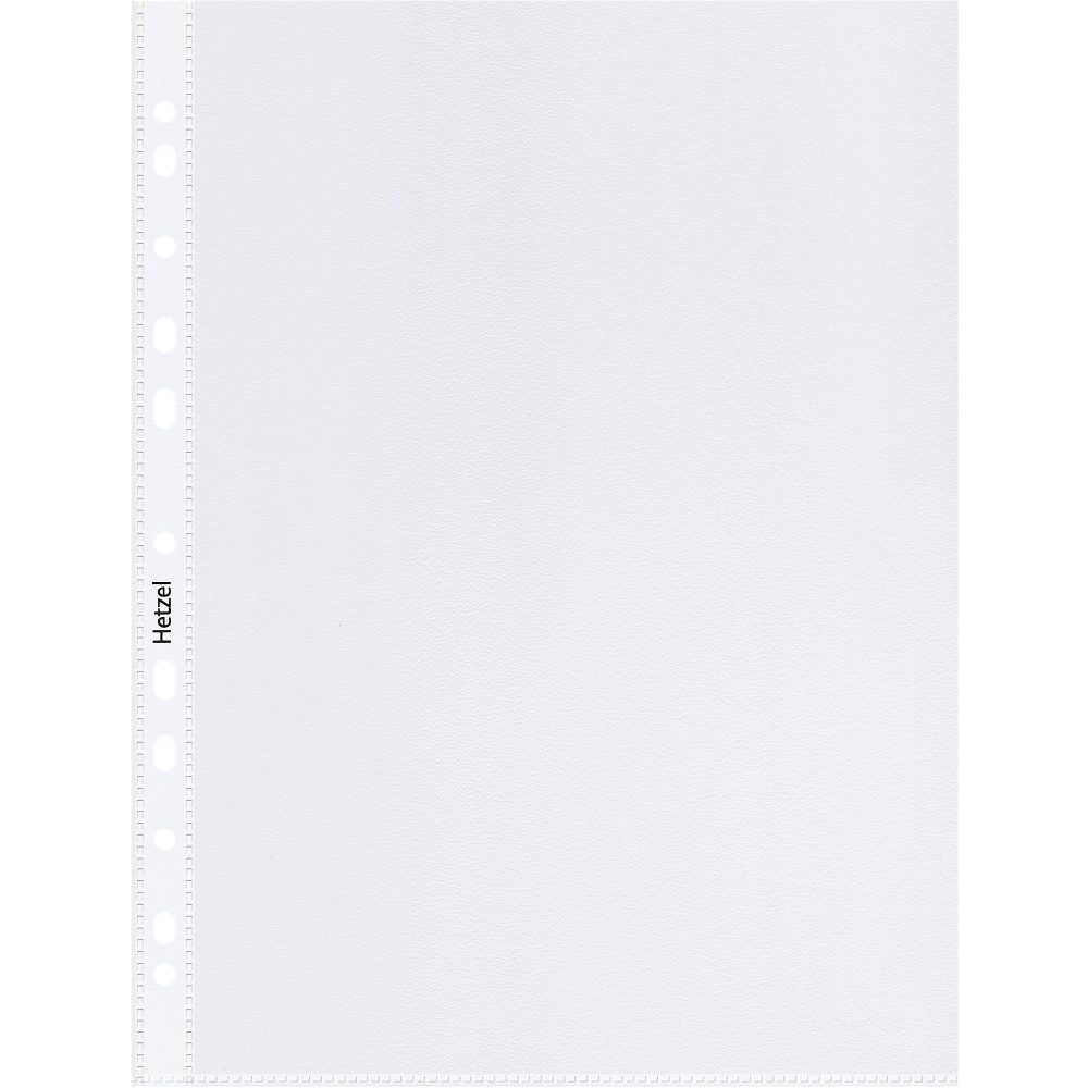 Hetzel Top Quality Prospekthüllen DIN A4 Genarbt Transparent 110 Mikron PP (Polypropylen) Oben 11 Löcher 10 Stück