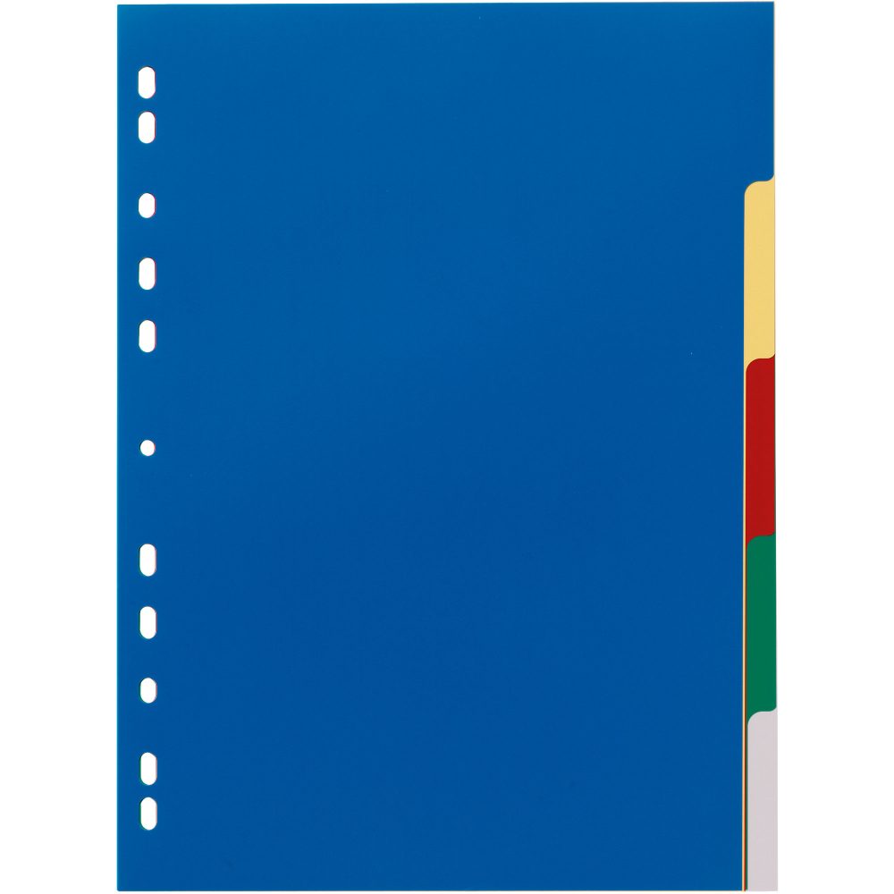 DURABLE Blanko Register A4 Farbig sortiert Mehrfarbig 5-teilig PP-Folie Portrait A4 11 Löcher 6730