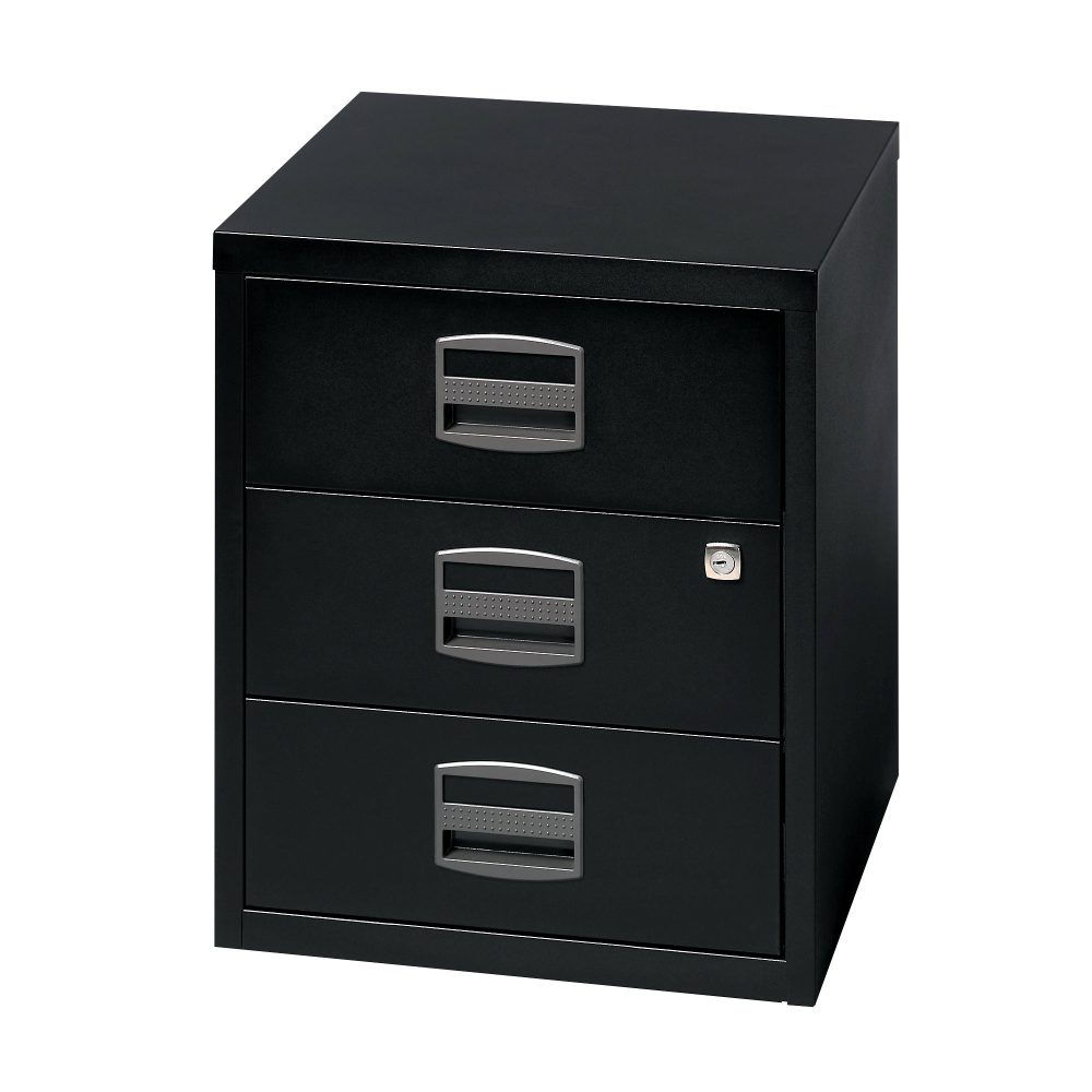 Bisley Home Beistellschrank 3 Schubladen Schwarz 413 x 400 x 521 mm