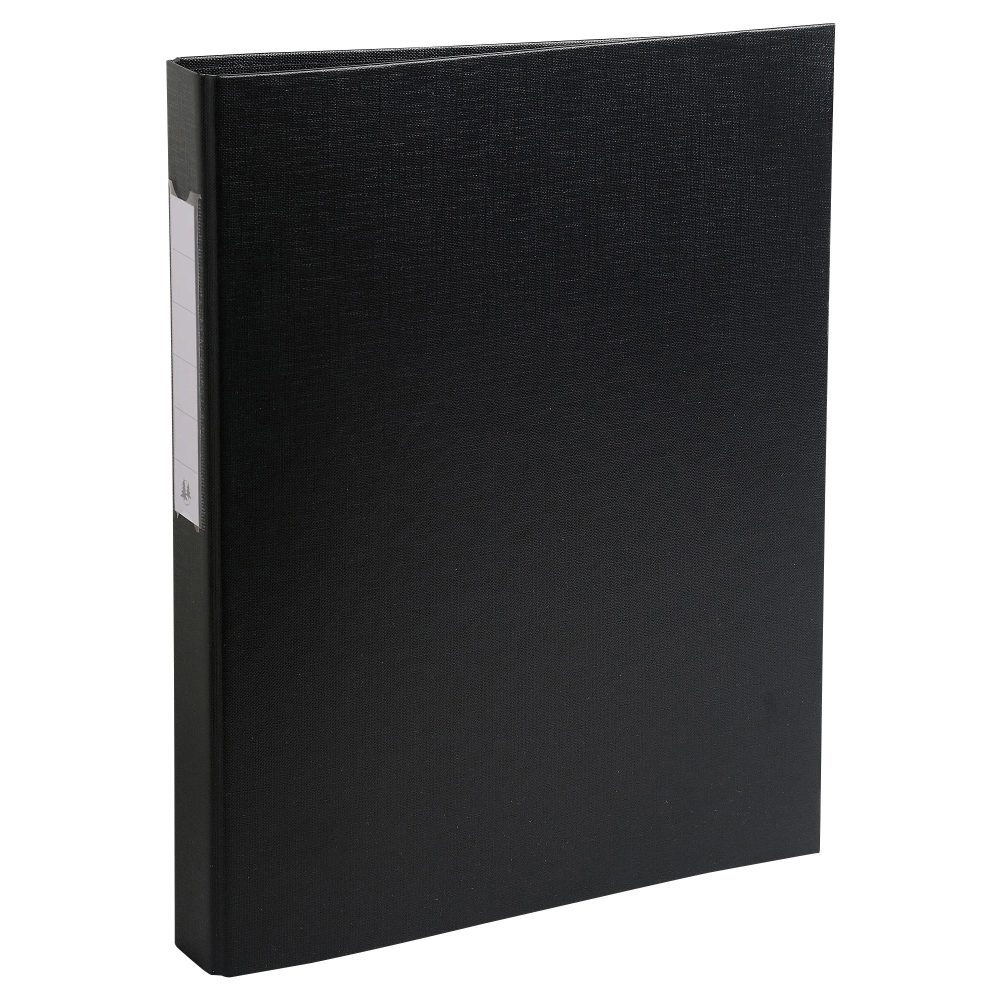 Exacompta - Ringbuch aus festem Karton 1,8mm PP kaschiert, 2 Ringe 25mm rund am hinteren Deckel befestigt, Rücken 40mm, 32x25,5cm für DIN A4 - x 10, A4, Schwarz