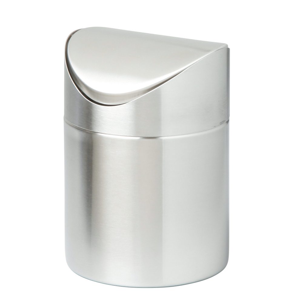 Edelstahl Abfalleimer 12 x 16,5 cm Silber