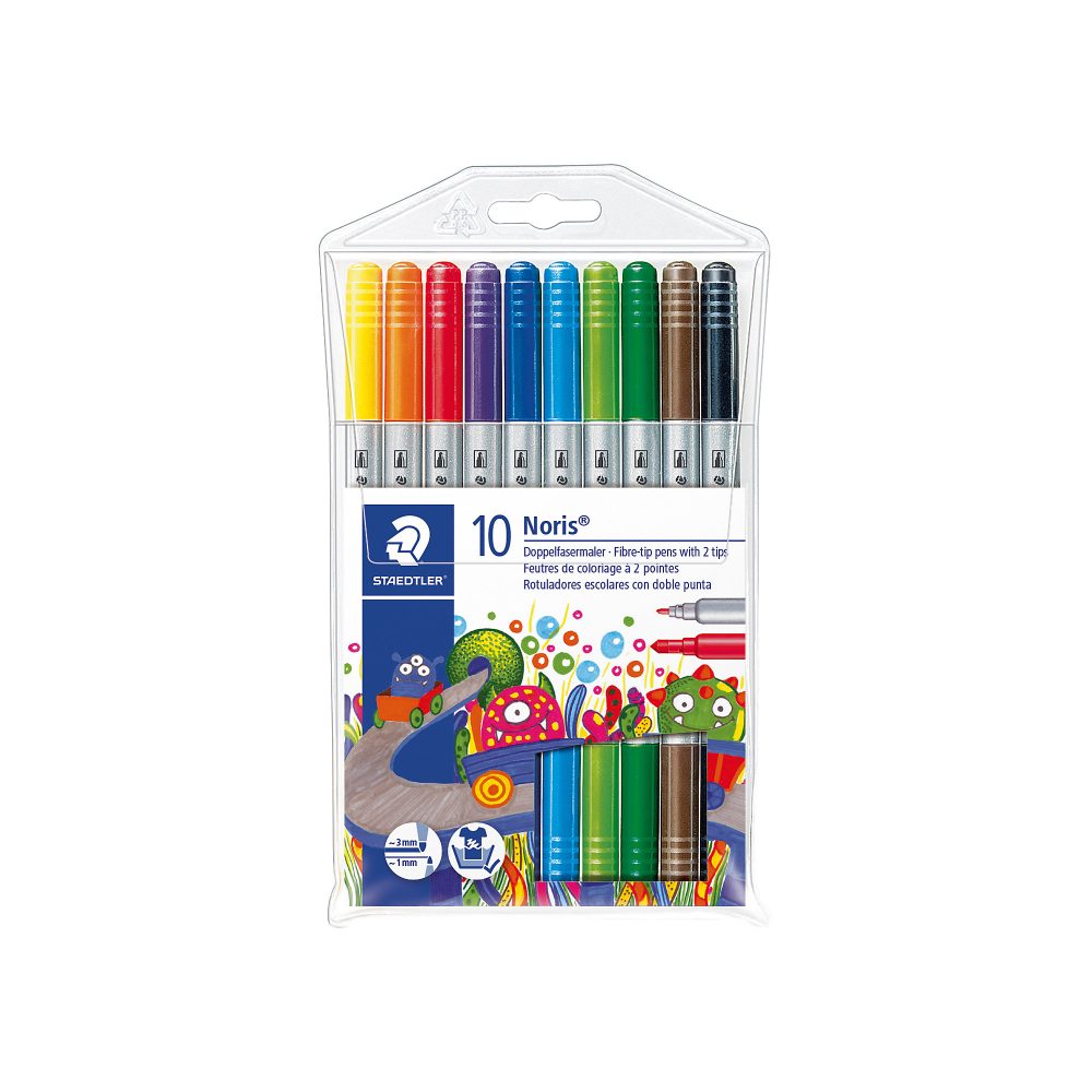 STAEDTLER Noris Club Faserschreiber Rundspitze Farbig sortiert 10 Stück