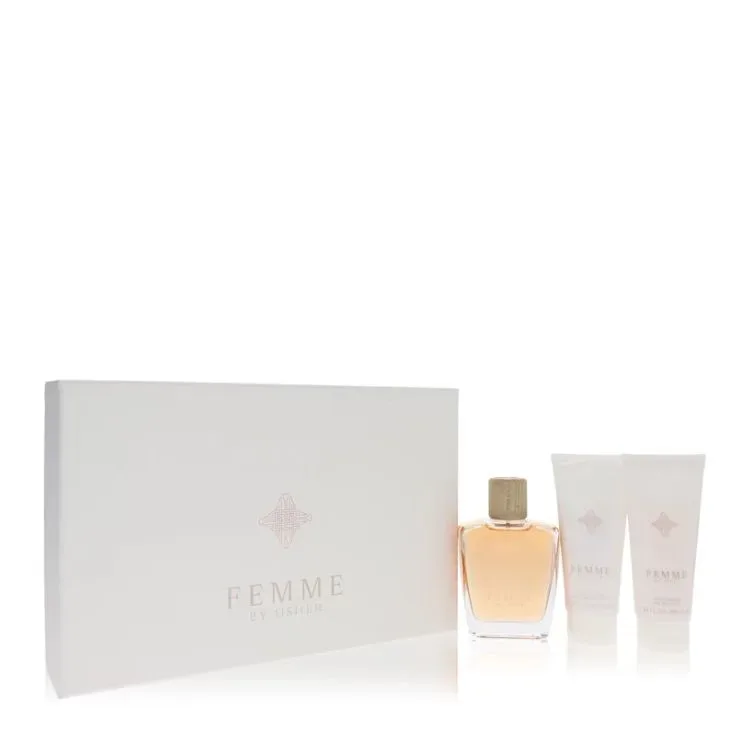 Usher Femme Gift Set -- 100 ml Eau De Parfum Spray + 100 ml Body Lotion + 100 ml Shower Gel