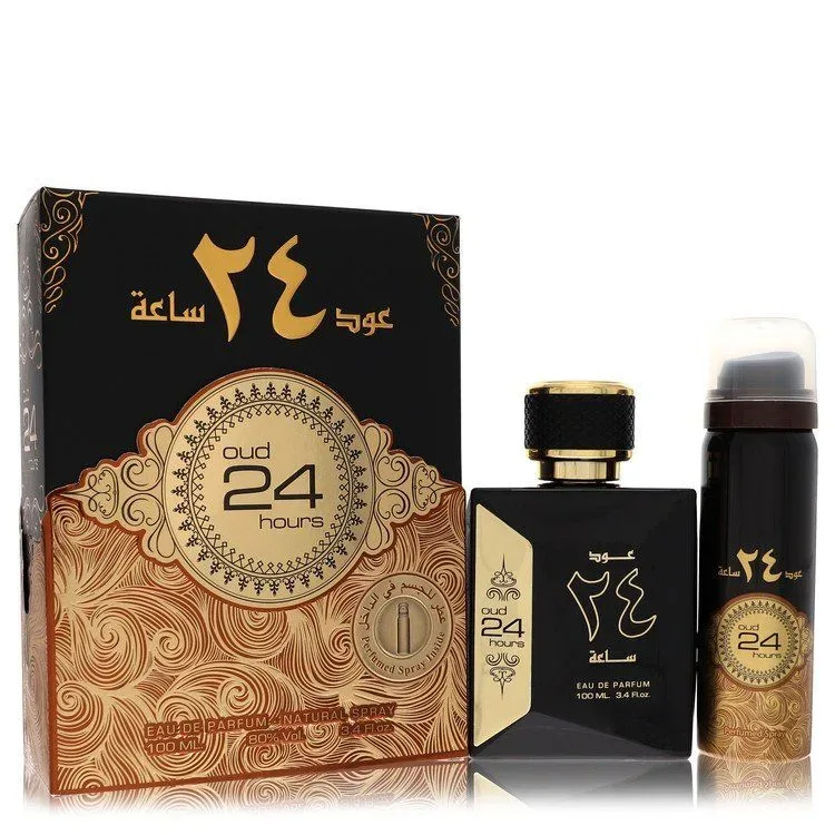 Al Zaafaran Ard  Oud 24 Hours Eau De Parfum Spray + 1.7oz Perfumed Spray (Unisex) 100 ml
