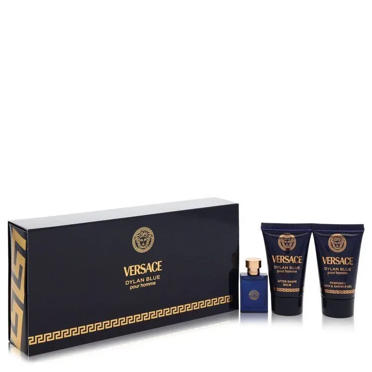 Versace Pour Homme Dylan Blue Gift Set -- 6 ml Mini EDT + 25 ml After Shave Balm + 25 ml Shower Gel