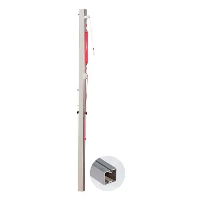 Sport-Thieme Volleyball-Mittelpfosten 80x80 cm, Mit Flaschenzugsystem