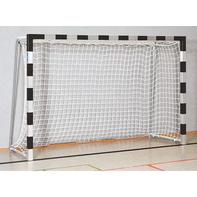 Sport-Thieme Handballtor in Bodenhülsen stehend, 3x2 m, Schwarz-Silber, Verschweisste Eckverbindungen