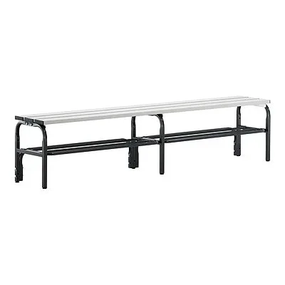 Umkleidebank mit Aluminiumleisten, HxT 450 x 350 mm, Länge 2000 mm, anthrazit, Schuhrost Sypro