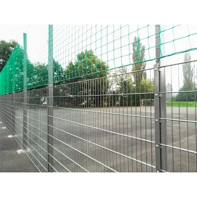 Ballfangnetzanlage mit Doppelstabmatte, 40 m, 40x5 m, Verzinkt