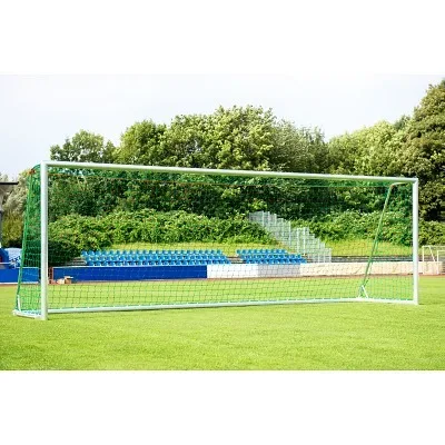 Sport-Thieme Grossfeld-Fussballtor mit freier Netzaufhängung SimplyFix, eckverschweisst, silber, 2 m