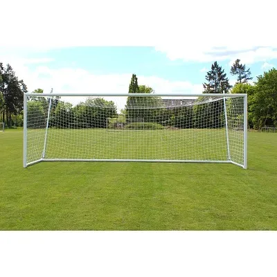 Sport-Thieme Grossfeld-Fussballtor mit freier Netzaufhängung SimplyFix, weiss, freistehend