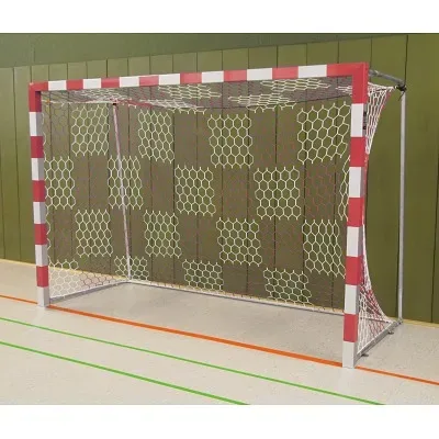 Sport-Thieme Handballtor frei stehend, 3x2 m, Rot-Silber, Verschweisste Eckverbindungen