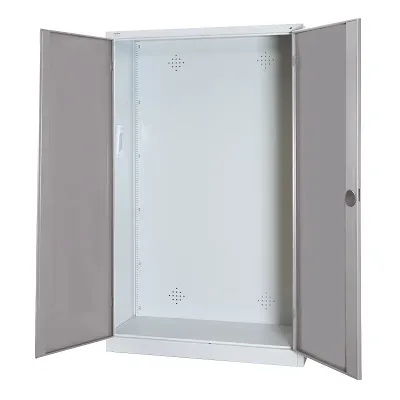 C+P Modul-Sportgeräteschrank mit Vollblech-Flügeltüren, HxBxT 195x120x50 cm, Lichtgrau (RAL 7035), Ergo-Lock Muldengriff, Lichtgrau (RAL 7035), Einzelschliessung