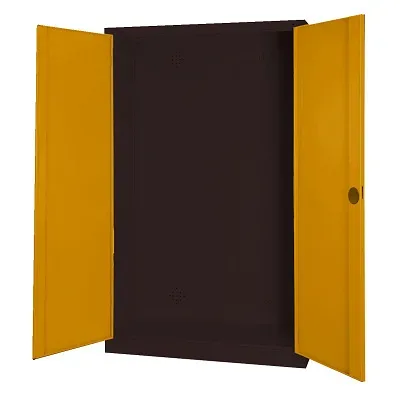 C+P Modul-Sportgeräteschrank mit Vollblech-Flügeltüren, HxBxT 195x120x50 cm, Ergo-Lock Muldengriff, Goldgelb (RAL 1004), Anthrazit (RAL 7021), Einzelschliessung